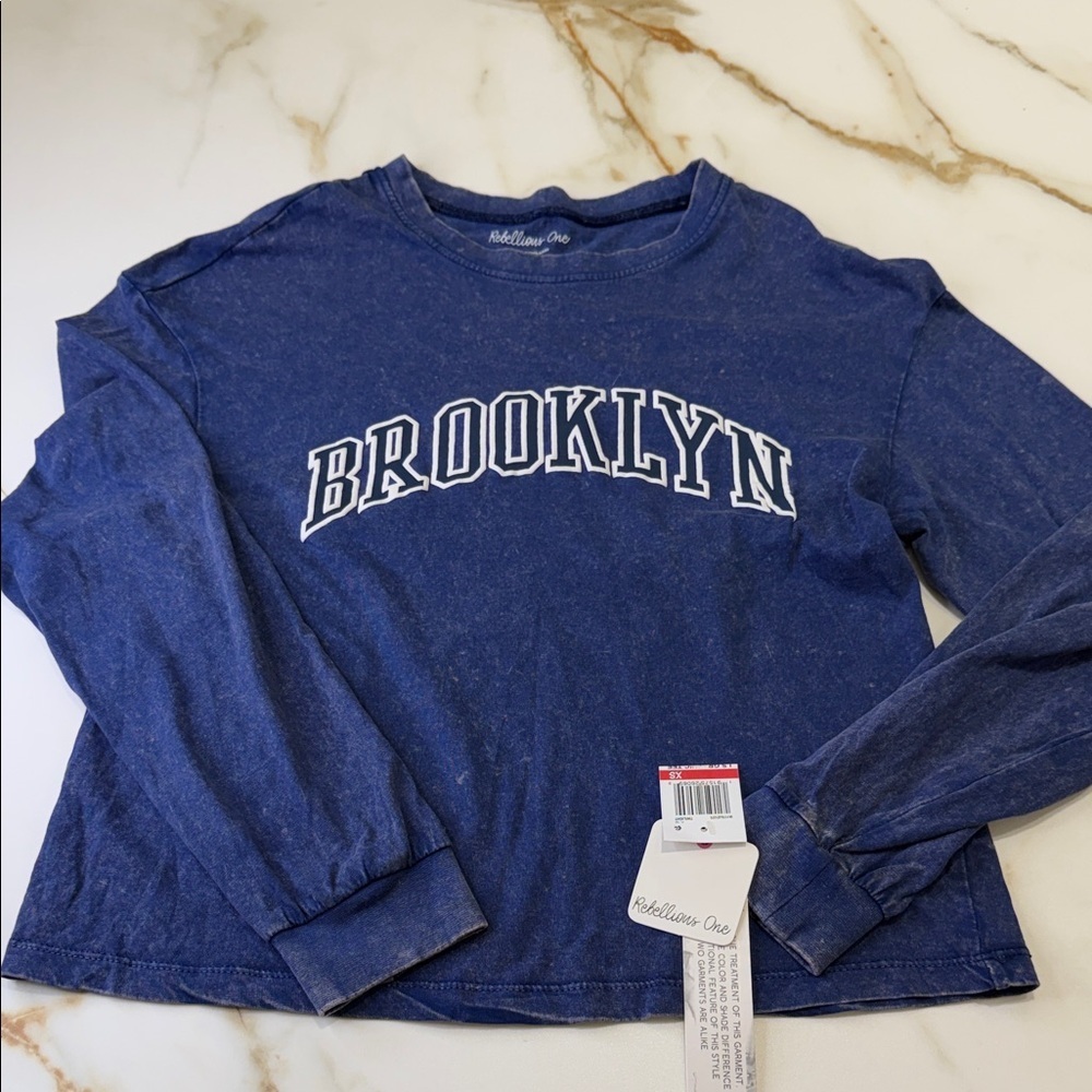 Rebellious One Navy Long Sleeve Top